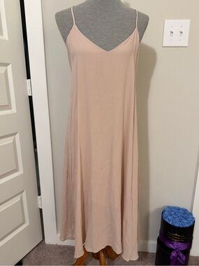 Women's Blush Pink Slip Dress - Elegant Spaghetti Strap